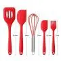 ZEERKEER Mokpi 10 Piece Silicone Cooking Utensils Kitchen Utensil set Heat Resistant Non-Stick Cooking Tools Professional Kitchenware Made of Food Grade Silicone Material (Red)