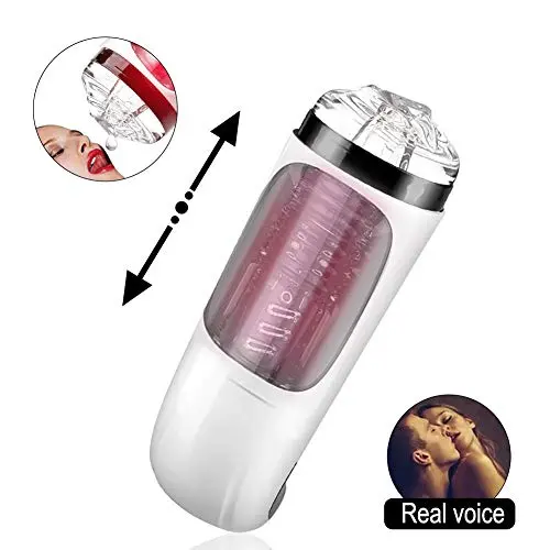 FeiGu Electric Automatic Male Masturbator, 7 Frequencies Telescopic Visible 3D Realistic Vagina Masturbation Cup with Female Moans, Adult Sex Toy for Men