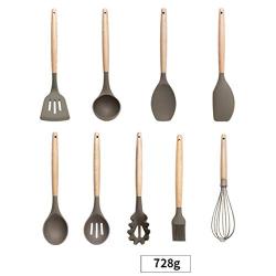 Silicone Kitchen Utensils Gadgets Wood handle Cooking Tools Kitchenware Set Spatula Shovel Spoon Home Kitchen Tools