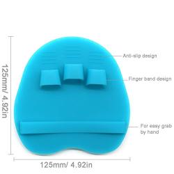 Pure Silicone Food-grade Body Brush Shower Cleansing Scrubber Gentle Exfoliating Glove Soft Bristles (Blue)