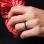 ThunderFit Thin and Stackable Silicone Rings, 8 Rings / 4 Rings / 1 Ring - Silicone Wedding Bands for Women - Diamond Pattern