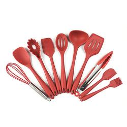 Hjyi Kitchen Cooking Silicone Kitchenware 10-piece set of non-stick pot high-temperature silicone kitchenware set of environmental protection cooking shovel kitchen utensils