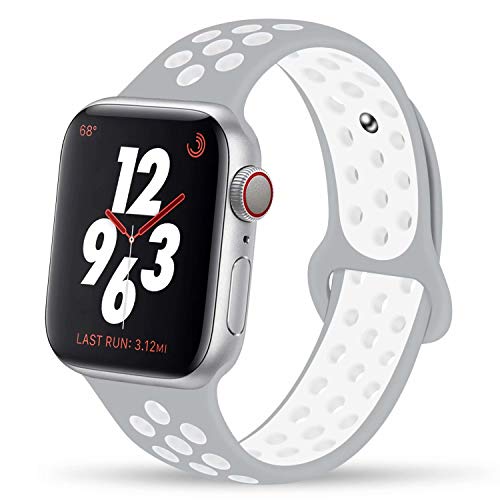 YC YANCH Compatible for Apple Watch Band 38mm 40mm 42mm 44mm,Soft Silicone Sport Band Replacement Wrist Strap Compatible for iWatch Apple Watch Series 4/3/2/1,Nike+,Sport,Edition, S/M M/L Size