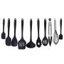Non - Stick pan Kitchen Utensils Set of Silicone kitchenware 10 Sets Black