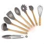 Kitchen Utensils Set 8-pieces Cooking Tools kitchenware Non-stick Silicone Cookware With Tong Spoon Spatula Pasta Server Whisk,see