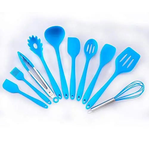 SKYyao Kitchen utensil set Silicone Kitchenware 10-piece silicone scraper scoop brush Food Clip Silicone