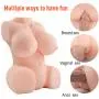 Liuyang001 Durable Very Useful Realistic Lifelike Silicone Dolls For Men Adult Toy - 3D Real Woman Torso Love Doles For Men Male Toy With 2 Entries Fun Paly Game 100% Safe Material (6.3× 5.1×3.5 In) l