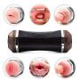 Yikiop 2-in-1 Male Aír-cr?ft Cup Electric Silicone Automatic Massager for Men Strong Sucking USB Rechargeable Massaging Device Waterproof Vibration Modes Warm Cup - Training Sleeve