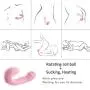 Heating and Sucking Electric Wand Massager 9 Frequency Vibration & Suction Silicone Portable Waterproof Clirorial Sucking Toys, T-Shirt