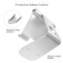 MoKo Tablet Stand, 210 Degree Multi-Angle Rotatable Phone Desktop Holder Fit iPhone 11 Pro Max/11 Pro/11, iPad 10.2" 2019, New iPad Air 3, Mini 5, iPhone XS/XS Max/XR/X, Galaxy Note 10 Plus, Silver