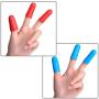 Frienda 12 Pieces Hot Glue Gun Finger Caps Silicone Finger Protectors for Hot Glue Wax Rosin Resin Honey Adhesives Scrapbooking Sewing in 3 Sizes (Blue and Red)