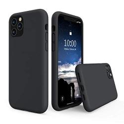 SURPHY Silicone Case Compatible with iPhone 11 Pro Max Case 6.5 inch, Liquid Silicone Full Body Thickening Design Phone Case (with Microfiber Lining) for iPhone 11 Pro Max 6.5 2019, Black