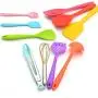 Seashore Color Silicone kitchenware 10 Sets of Environmental Non-Stick Cooking Shovel Spoon Tool Silicone Kitchen Set (Size : 10-Piece Set)