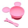 Bumkins Disney Minnie Mouse Suction Silicone Baby Feeding Set, Bowl, Lid, Spoon, BPA-Free, First Feeding, Baby Led Weaning