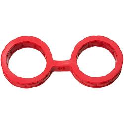 Doc Johnson Japanese Bondage - Silicone Cuffs - Single-Piece Premium Silicone Handcuffs for Soft Bondage or Restraint Play - Large - Red