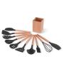 DishyKooker Wood Handle Silicone Kitchenware Set Cooking Tools for Non-Stick Pan Wooden Seven-Piece Set