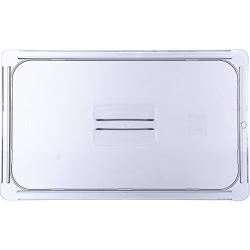 Carlisle 10210U07 StorPlus Full Size Polycarbonate Universal Handled Food Pan Lid, Clear