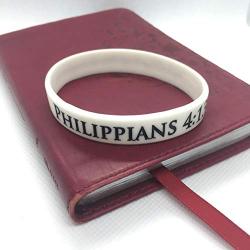 Reminderband - Philippians 4:13 100% Silicone Wristband - Silicone Rubber Bracelet - Christian Religious Events, Gifts, Motivation, Support, Causes, Fundraisers, Awareness - Men, Women, Kids