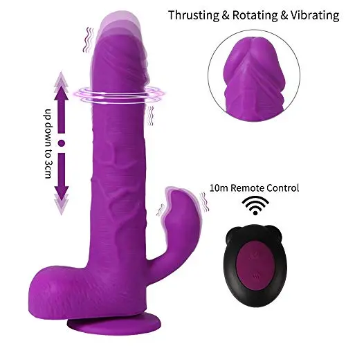 G Spot Rabbit Vibrator Adult Sex Toys for Clitoris Stimulation, OHYER Waterproof Dildo Vibrator Clit Stimulator with 6 Vibration Thrusting Modes & Power Suction Cup for Couples and Women