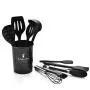 YWT Non Stick Silicone Kitchen Utensils Set of 11 with Storage Bucket - Silicone Kitchenware Set Cooking Shovel Spoon Tool Black Suitable for Cooking and Baking