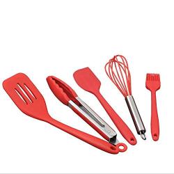 Silicone Kitchenware Set Food Clip Spatula Oil Brush Egg Beater Scraper Butter Spatula Kitchen Supplies