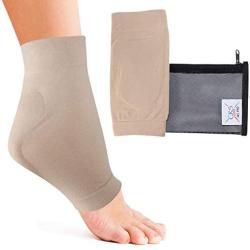 CRS Cross Achilles Heel Sleeve - Premium padded compression gel sleeve / sock for cushion & protection of Haglunds bump, achilles tendonitis, and bursitis (One size fits most)