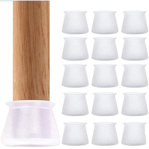 Furniture Silicon Protection Cover for Chair Legs, 46 Pcs Silicone Chair Leg Caps Furniture Leg Silicone Floor Slip Bottom Chair Pads for Round Furniture Table Feet