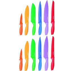 Cuisinart 2-Pack 12-Piece Advantage Color-Coated Professional Knife Set - C55-01-12PCKS