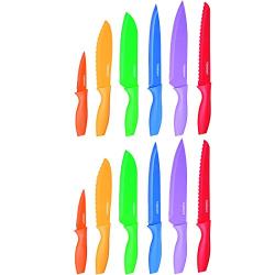 Cuisinart 2-Pack 12-Piece Advantage Color-Coated Professional Knife Set - C55-01-12PCKS