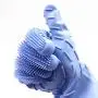 Everymony Home Kitchenware Silicone Cleaning Dish Heat Reusable Silicone Gloves (Blue)