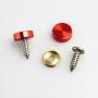 Set of 4 Anti Rust Resistant Stainless Steel Screw+Red Aluminum Screw Caps not plastic cap for License Plate frame