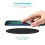 OKV Qi-Certified Wireless Charger 10w Fast Wireless Charging Pad 7.5W for iPhone Qi Devices 10W for Galaxy S9/S8/Note 9 Charger for Qi-Enabled (Black)