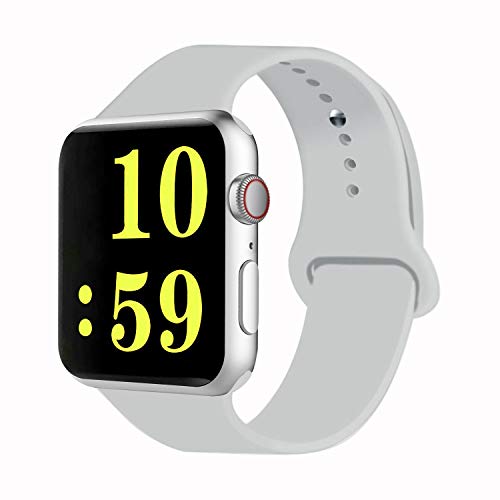 VATI Sport Band Compatible for Apple Watch Band 38mm 40mm 42mm 44mm, Soft Silicone Sport Strap Replacement Bands Compatible with 2019 Series 5 iWatch Apple Watch Series 4/3/2/1, Sport, Nike+, Edition
