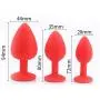 Aookty 34-3Pcs/Set Medical Silicone Trainer Kit Anale Pugs Beginner Set for Women and Men (Red)