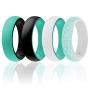 ROQ Silicone Wedding Ring for Women - Affordable 4 Pack of Silicone Rubber Rings - Dome Style, 2 Colors - Glitter, Marble, Metallic, Matte - Safe, Flexible, Light with Classic Design