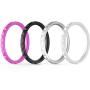 ThunderFit Thin and Stackable Silicone Rings, 8 Rings / 4 Rings / 1 Ring - Silicone Wedding Bands for Women - Diamond Pattern