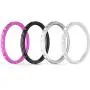 ThunderFit Thin and Stackable Silicone Rings, 8 Rings / 4 Rings / 1 Ring - Silicone Wedding Bands for Women - Diamond Pattern
