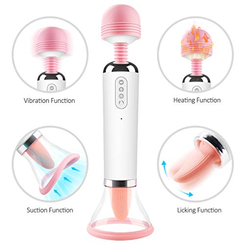Hands-Free Heating 4 in 1 Vibratoir Medical Grade Silicone Massage Toys with 12 Powerful Vibration Modes Personal Massager Waterproof Rechargeable Play Love Real Touch Feeling