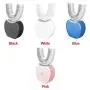 Electric Toothbrush, 360 Degree All Aspects Brushing 4 Modes Waterproof Washable and Reusable Sonic Automatic Toothbrush with U-shaped Silicone Toothbrush Head, Oral Supplies(Pink)