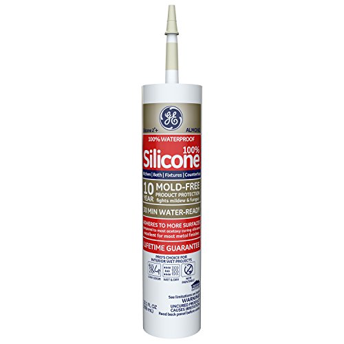 GE GE5060 Silicone 2+ Kitchen & Bath Sealant Caulk, 10.1oz, Almond