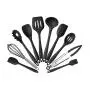 Kitchen Utensil Sets Silicone Kitchenware 10 Piece Nonstick Cookware Set Kitchen Tools Baking Utensils,Black