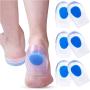 3 Pair Gel Heel Cups Plantar Fasciitis Inserts - Silicone Gel Heel Pads for Heel Pain, Bone Spur & Achilles Pain, Gel Heel Cushions and Cups, Pad & Shock Absorbing Support