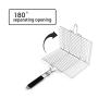 Barbecue Accessories Stainless Steel Removable BBQ Grill Basket With TPR Handle