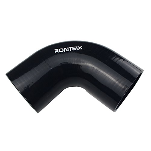 Ronteix Universal 4-Ply High Performance ID 3 Inch 90 Degree Elbow Coupler Silicone Hose (3(76MM), BLACK)