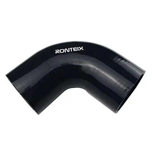 Ronteix Universal 4-Ply High Performance ID 3 Inch 90 Degree Elbow Coupler Silicone Hose (3(76MM), BLACK)