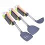 Hjyi Kitchen Cooking Non-stick pot dedicated to high-temperature cooking spoon shovel spoon kitchen utensils silicone stainless steel kitchenware fried spatula (three-piece set)