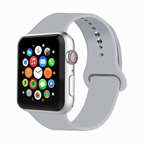 IYOU Sport Band Compatible with Watch Band 38MM 42MM 40MM 44MM, Soft Silicone Replacement Sport Strap Compatible with 2019 Watch Series 5 2018 Watch Series 4/3/2/1