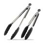 Hli-SHJHsmu 2PCS Silicone Tongs Kitchen Premium Silicone Kitchen Tongs Set 9-Inch 12-Inch Tongs BBQ Cooking Tool Kitchenware