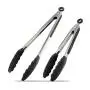 Hli-SHJHsmu 2PCS Silicone Tongs Kitchen Premium Silicone Kitchen Tongs Set 9-Inch 12-Inch Tongs BBQ Cooking Tool Kitchenware