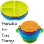 Toddler Plates and Bowls | Baby Bowls with Suction in 3 Different Sizes w/Air Tight Lid | Divided Silicone Plate - Unbreakable, Easy Clean & Perfect for Fussy Eaters | Baby Feeding Set